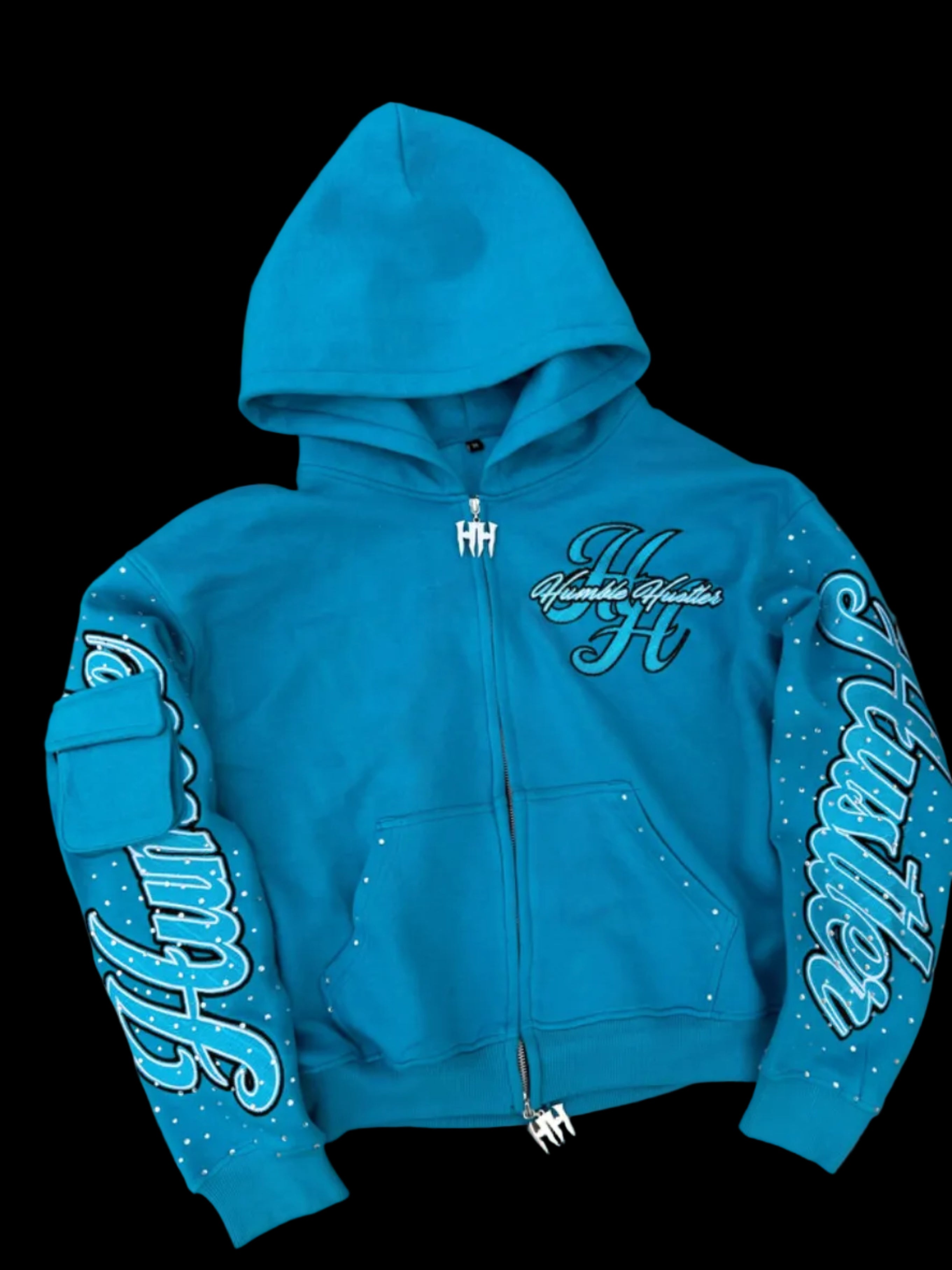 Teal HH double zip hoodie